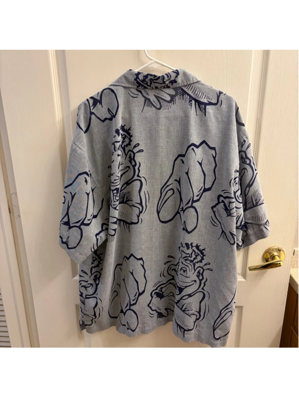 Men's No Boundaries Y2K SK8 Button Down Shirt XL Gray Navy - Picture 5 of 6
